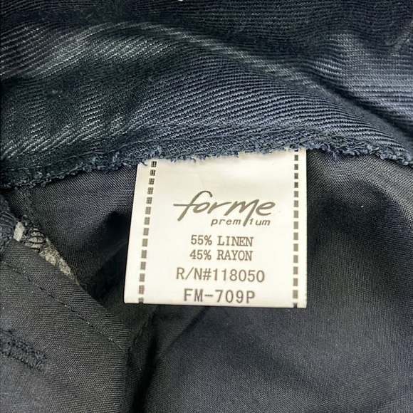 NWT P Luca Milano Women’s High Rise Wide Flare Leg Pants -Navy Blue Size Medium - Picture 7 of 10